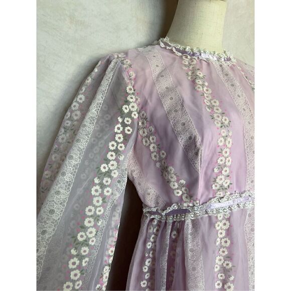 Vintage Gunne Sax Style Prairie Dress Floral - Picture 4 of 10